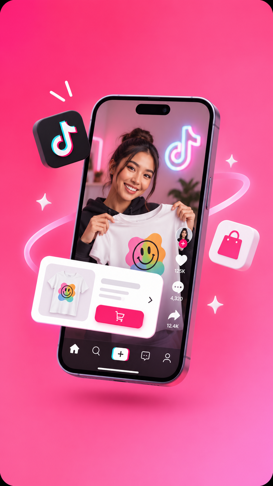 Live-selling a print-on-demand t-shirt on TikTok Shop